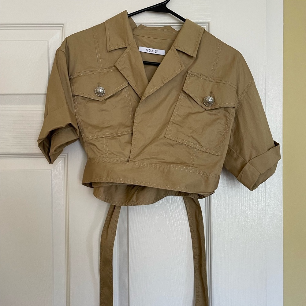 10 Crosby Derek Lam Khaki Button-Front Utility Jacket